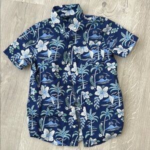 Janie and Jack Blue Tropical Button Down Shirt